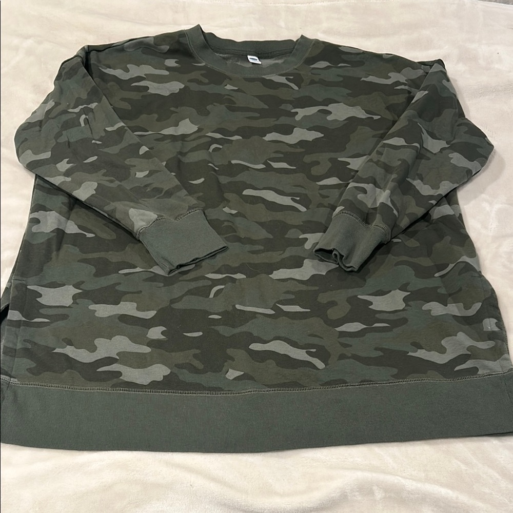 Green Camo Tunic Sweatshirt